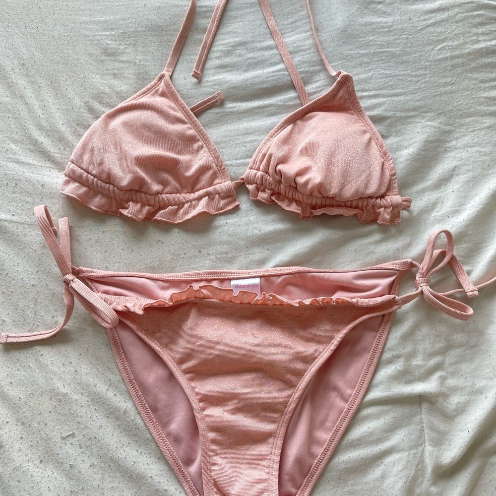 Target Pink Sparkle Bikini Set